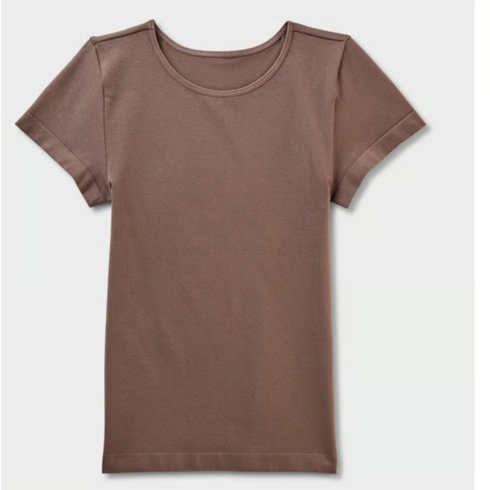 Wild Fable Seamless Short Sleeve T-shirt For Women Size XXS brown